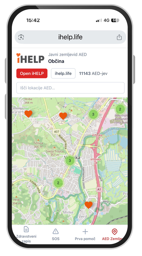 Defibrillator map