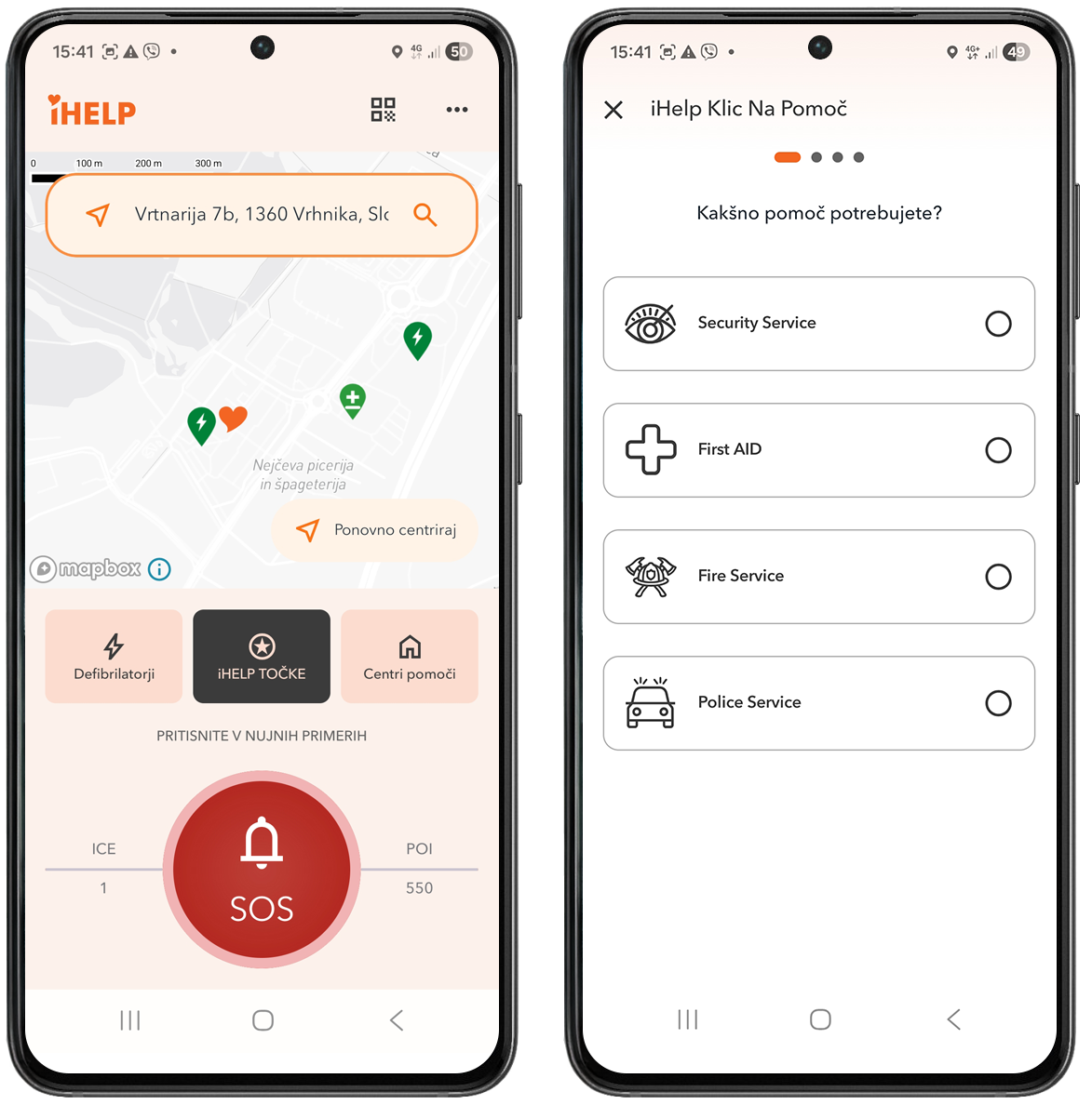 iHELP mobilna aplikacija